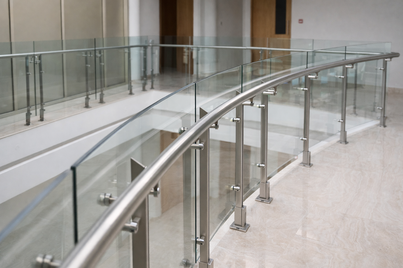 Flat Balustrade With Glass