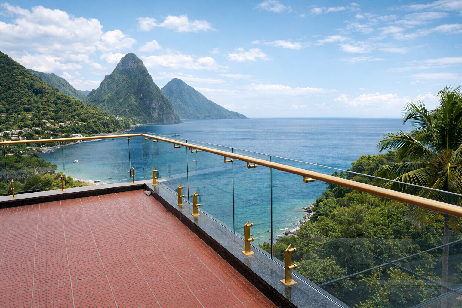 Flat Mini Balustrade With Glass