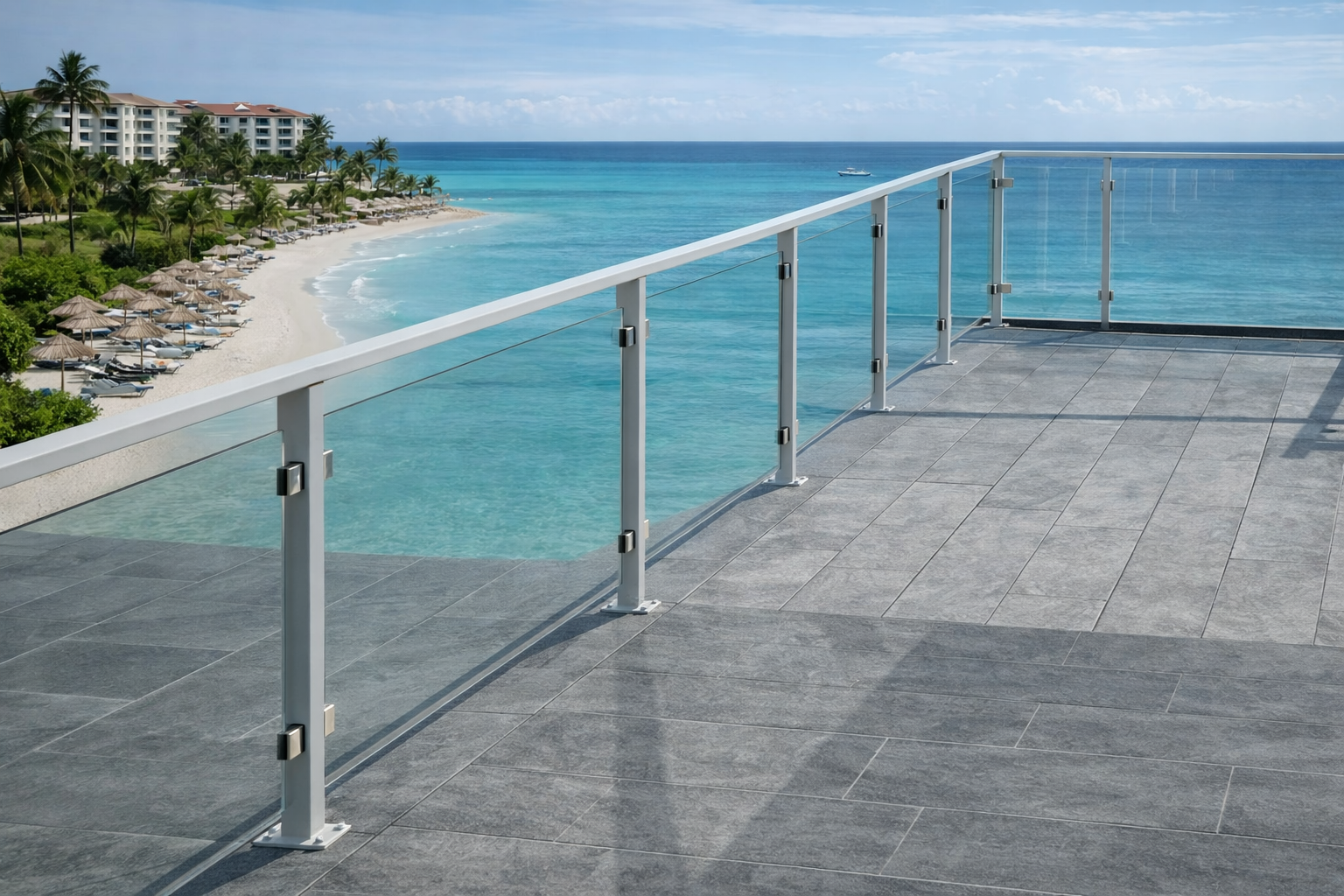 Square Balustrade With Glass