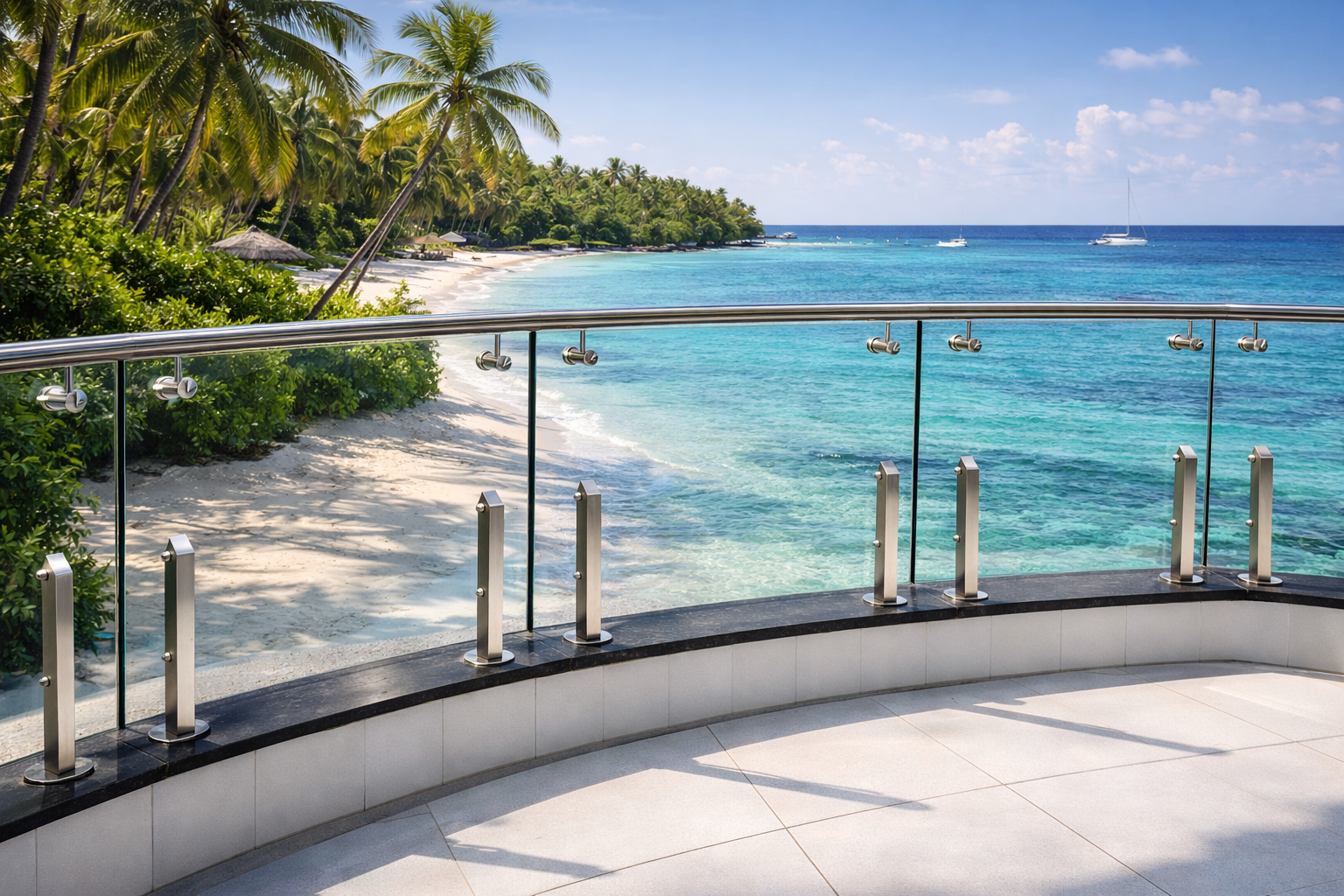 Square Mini Balustrade With Glass